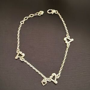 Another Beautiful Brighton Tuscan Heart Silver Anklet